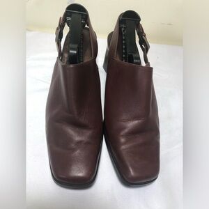 Liz Claiborne Women Burgundy Leather Slingback Shoes